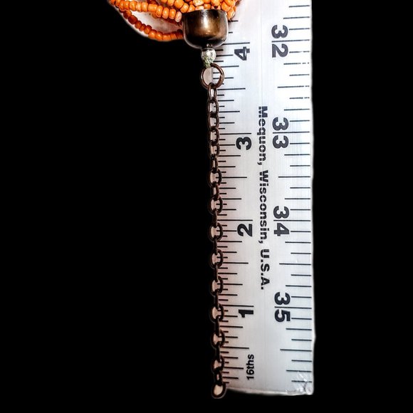 29" Vibrant Tribal Boho Multi-Strand Vibrant Color Statement Necklace - Picture 8 of 8